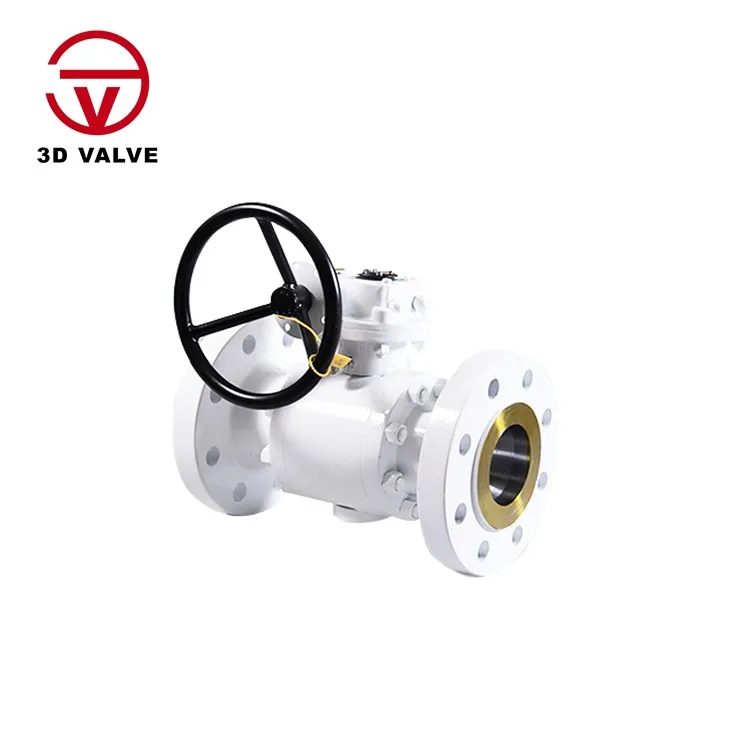 12 "TRUNNION fest kúluventill, gírstýrður handhjól, SS316, RTJ flansaðir endar, full höfn, eld-öruggt API 607\/6FA